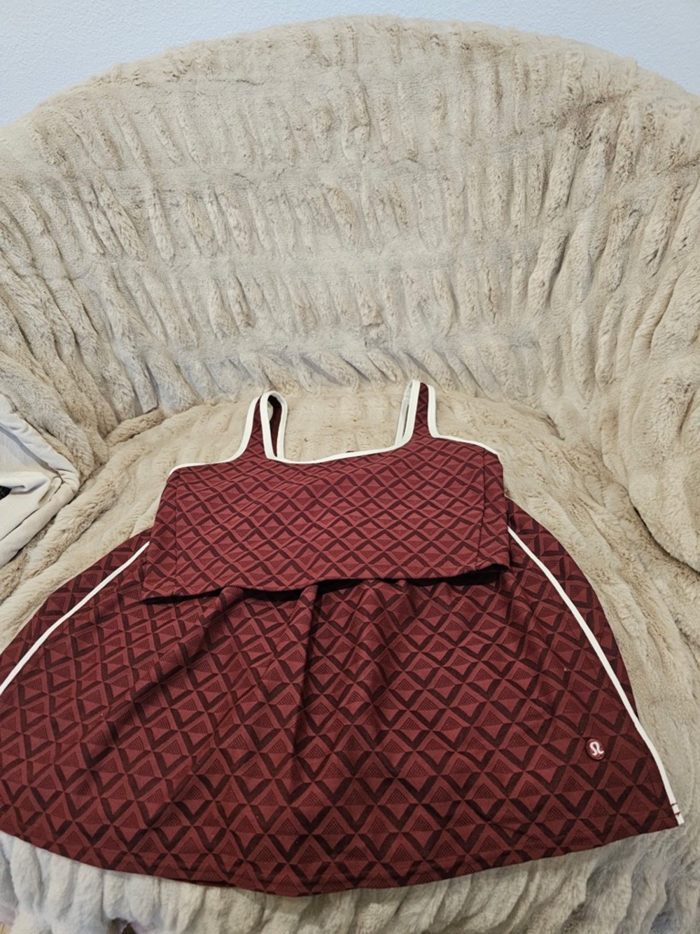 Lululemon Burgundy Geometric Tank/Skirt Set